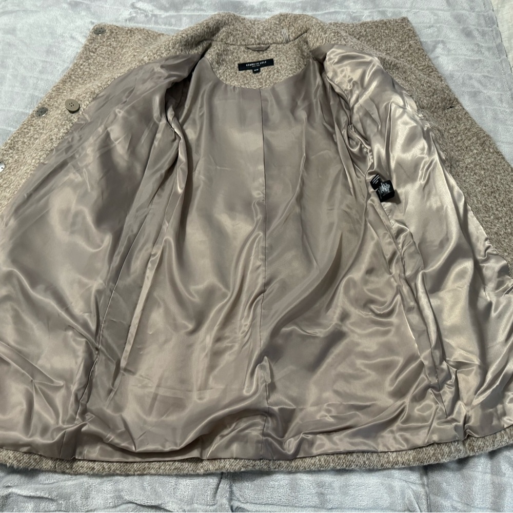 Kenneth Cole New York Women’s Asymmetrical Wool Blend Coat Camel Size Size L - Picture 8 of 10